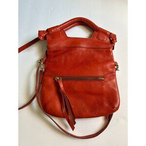 Vintage Foley + Corinna Red Leather Crossbody Bag Y2K Satchel